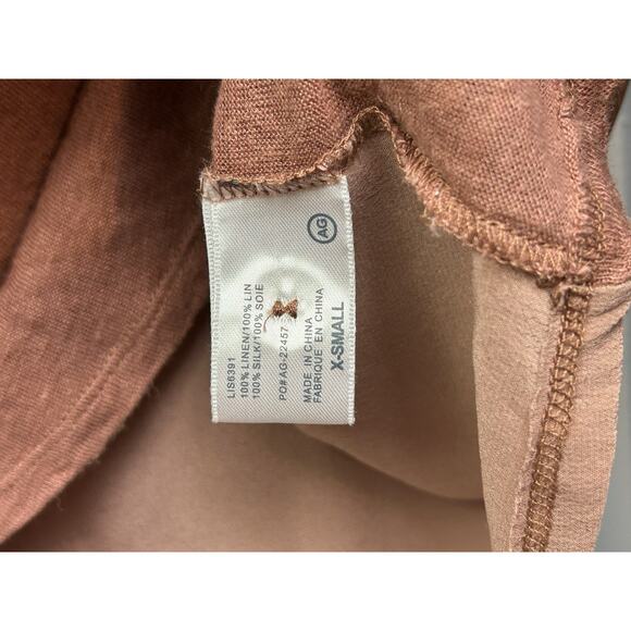 AG Adriano Goldschmied Silk Linen Cardigan Womens XS Oversized Mauve Boxy Button - Picture 6 of 8